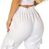Conjunto Feminino Alfaiataria, Calça e Cropped, Branco