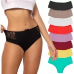 Kit 10 Calcinhas Cós Alto Detalhes Em Renda Lingerie